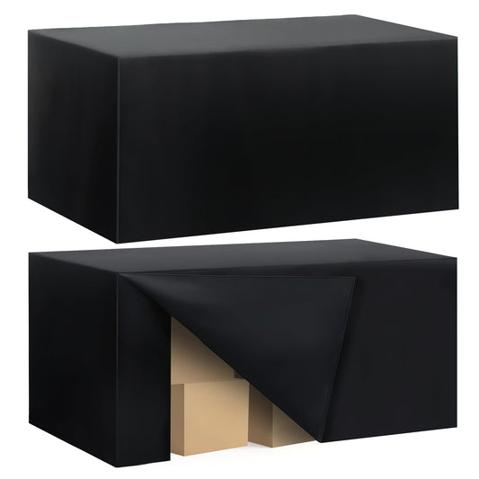 Ascoza 2 Pack Fitted Tablecloth for 6 Foot Rectangle Tables 72 x 30 Inch Black Table Covers Water Resistant Polyester Table Cloth for Wedding, Parties,Display, Trade Show (Black)
