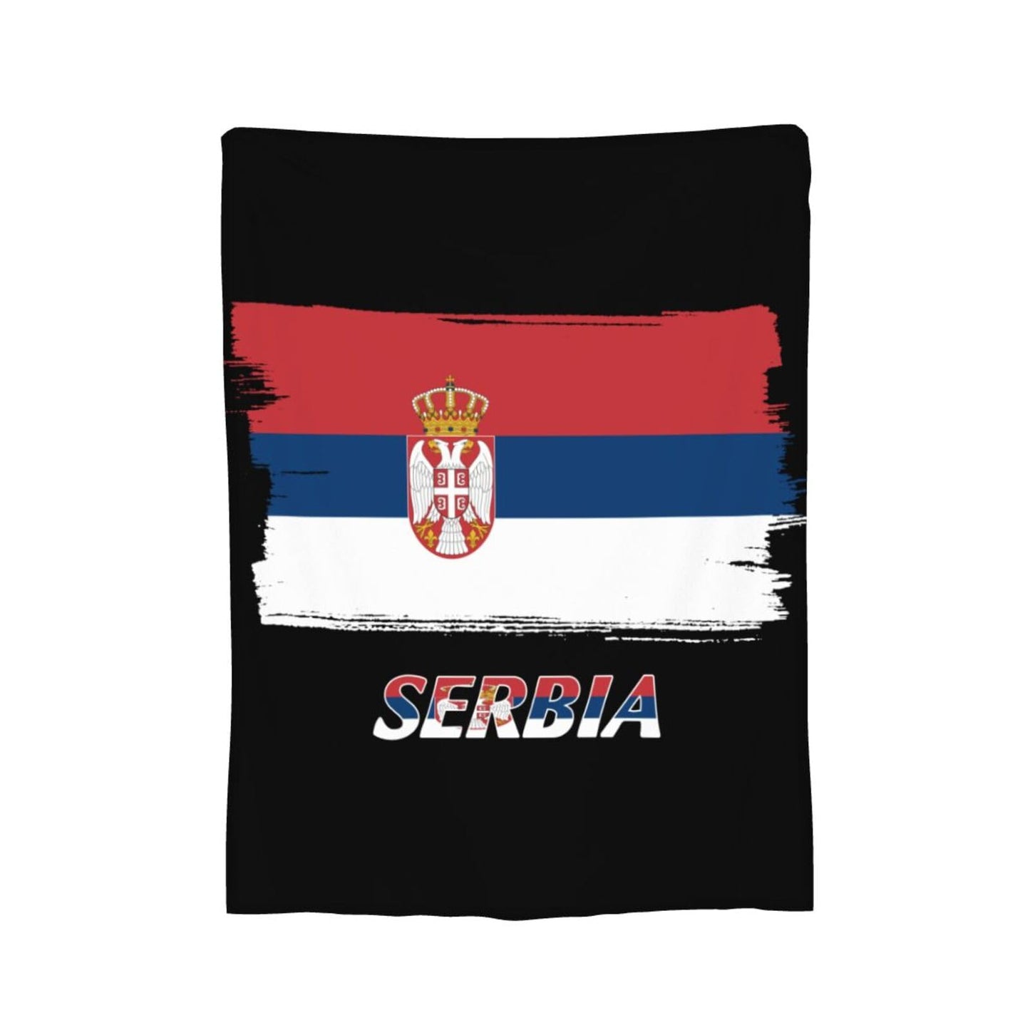 Serb Flag Throw Logo Blanket Vertical Super Soft Flannel Caroset Lightweight Warm No Pilling Woollen Blankets Sofa Bed Dorm Bedroom Home 60"X50"