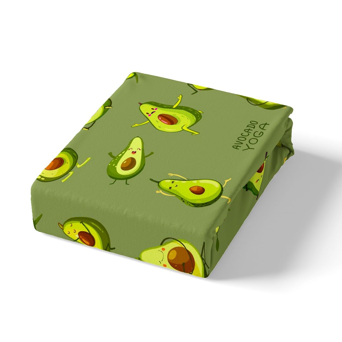 Castle Fairy Cute Avocado Sheet Sets Twin Size,Kids Girls Yoga Dance Gymnastics Bedding Sheets 3pcs Teens Women Room Decor,Dark Green Bed Sheet Fitness Sports Fitted Sheet+Flat Sheet+1 Pillowcase