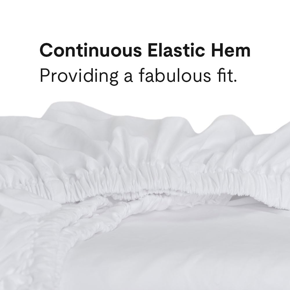 Jennifer Adams Eternal Sheet Set, 4-Piece Microfiber Sheets & Pillowcases - Ultra-Soft, Breathable and Wrinkle-Resistant (White, King)