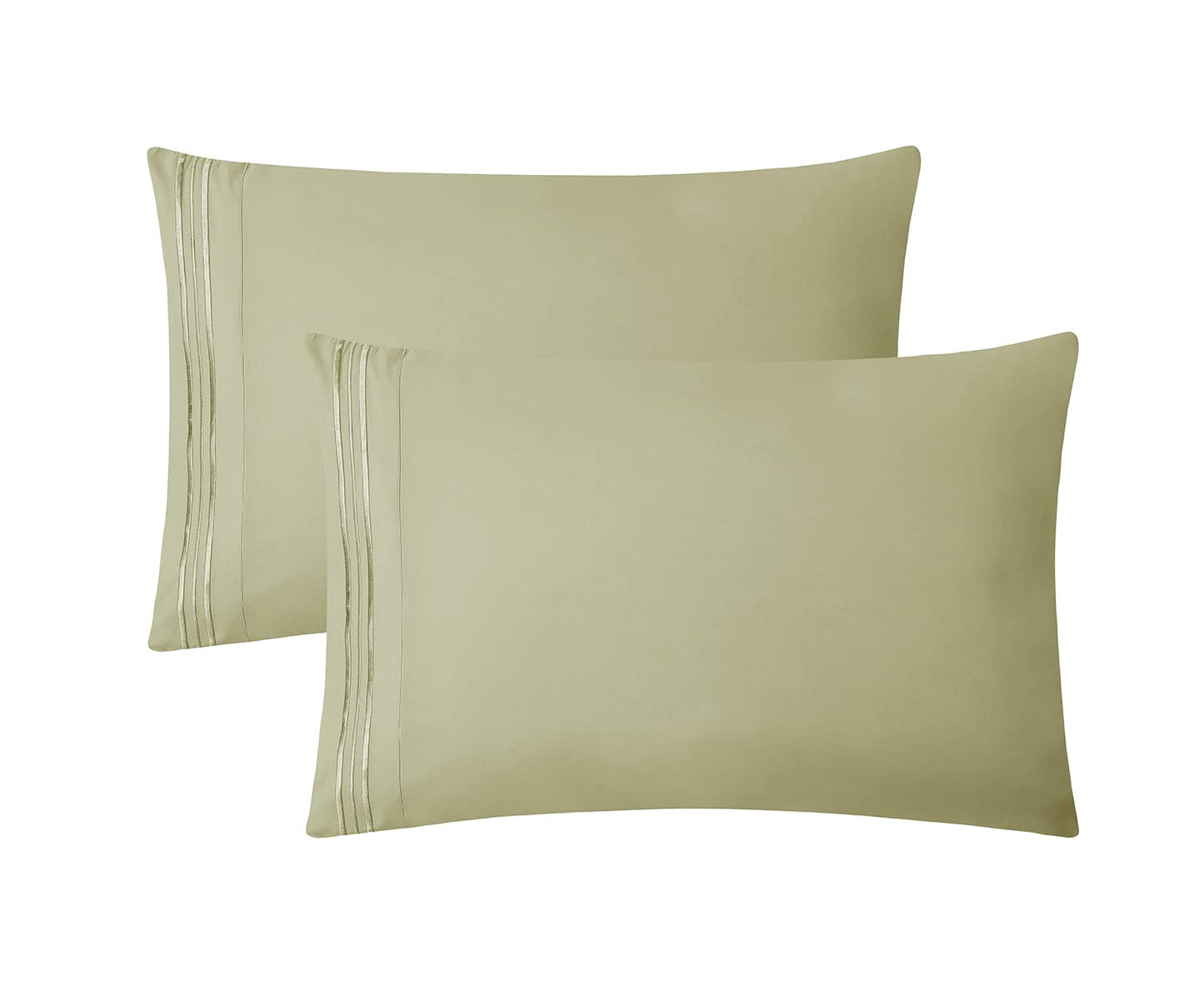 Clara Clark Bed Sheets, Premier 1800 Series 4 Piece Bed Sheet Set, Deep Pocket, Wrinkle, Fade, Stain Resistant, Luxury Soft Bedding Sheets & Pillowcases, Queen, Sage Green