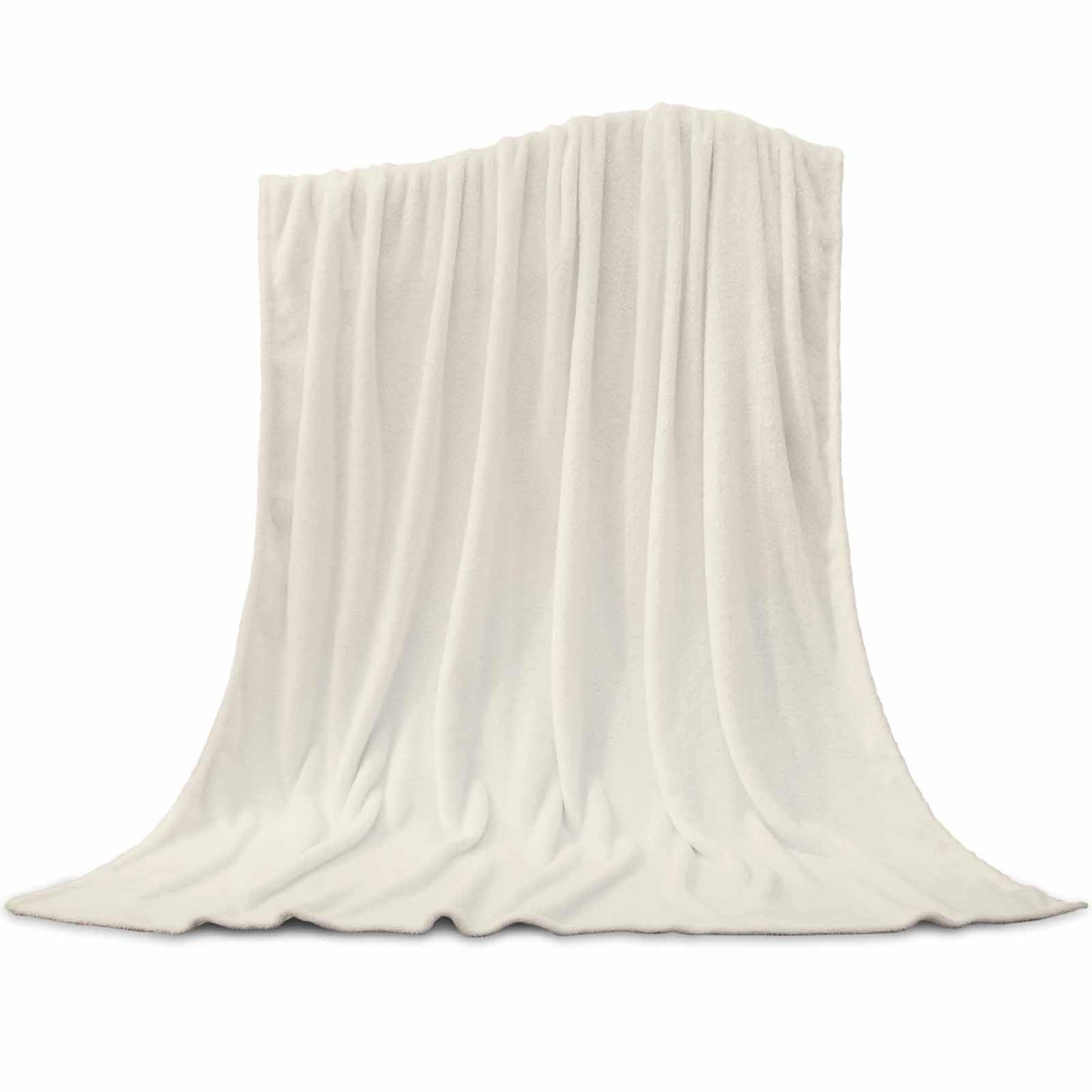 Colored Fleece Throw Blanket | Fuzzy, Soft, Warm, Cozy, Reversible Blanke Cream Colour Blanket for Bed Couch Sofa Chair 30 x 40 Inche