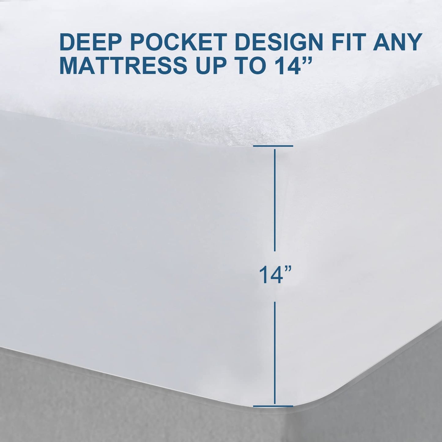 Twin XL Mattress Protector Cover Cooling,Extra Long Twin Waterproof Viscose Terry Mattress Protector for College Dorm Room Essentials,Soft and Noiseless,Deep Pocket Fits Up to 14 Inch Mattress