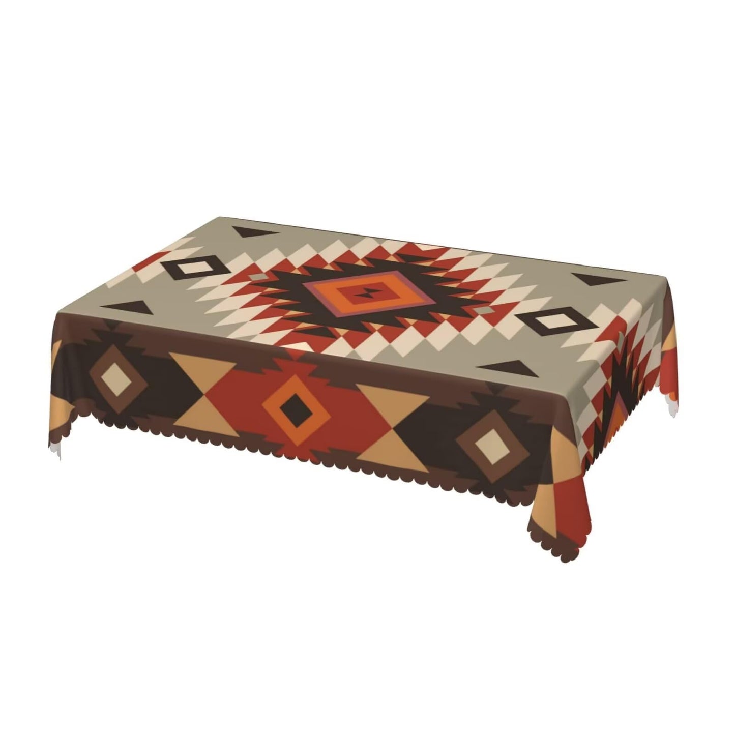 MENZHYAN Aztec Geometric Rectangle Tablecloth American Southwest Native Tribal Style Table Cloths Bohemian Elements Western Washable Table Cover for Home Kitchen Dining Party Decor 54 x 72 Inch