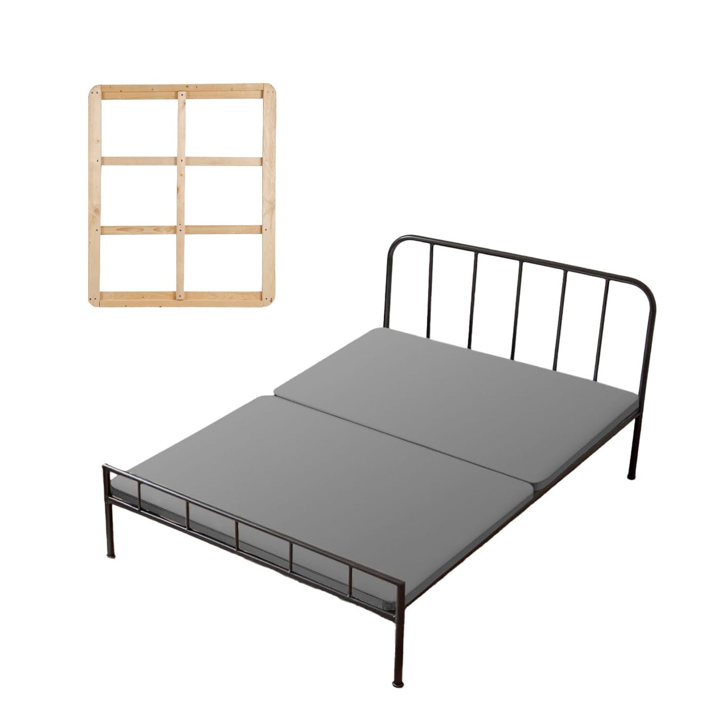 VEVOR 1.5 in Bunkie Board, Full Size Wooden Mattress Support for Bed, Bed Board Slats with 200D Oxford Cloth, Easy Assembly Support Under Mattress, 2 Piece