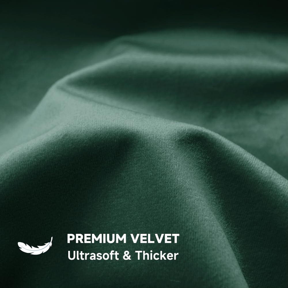QUORGVES Dark Green Velvet Throw Pillow Covers 18x18 Inch Set of 2
