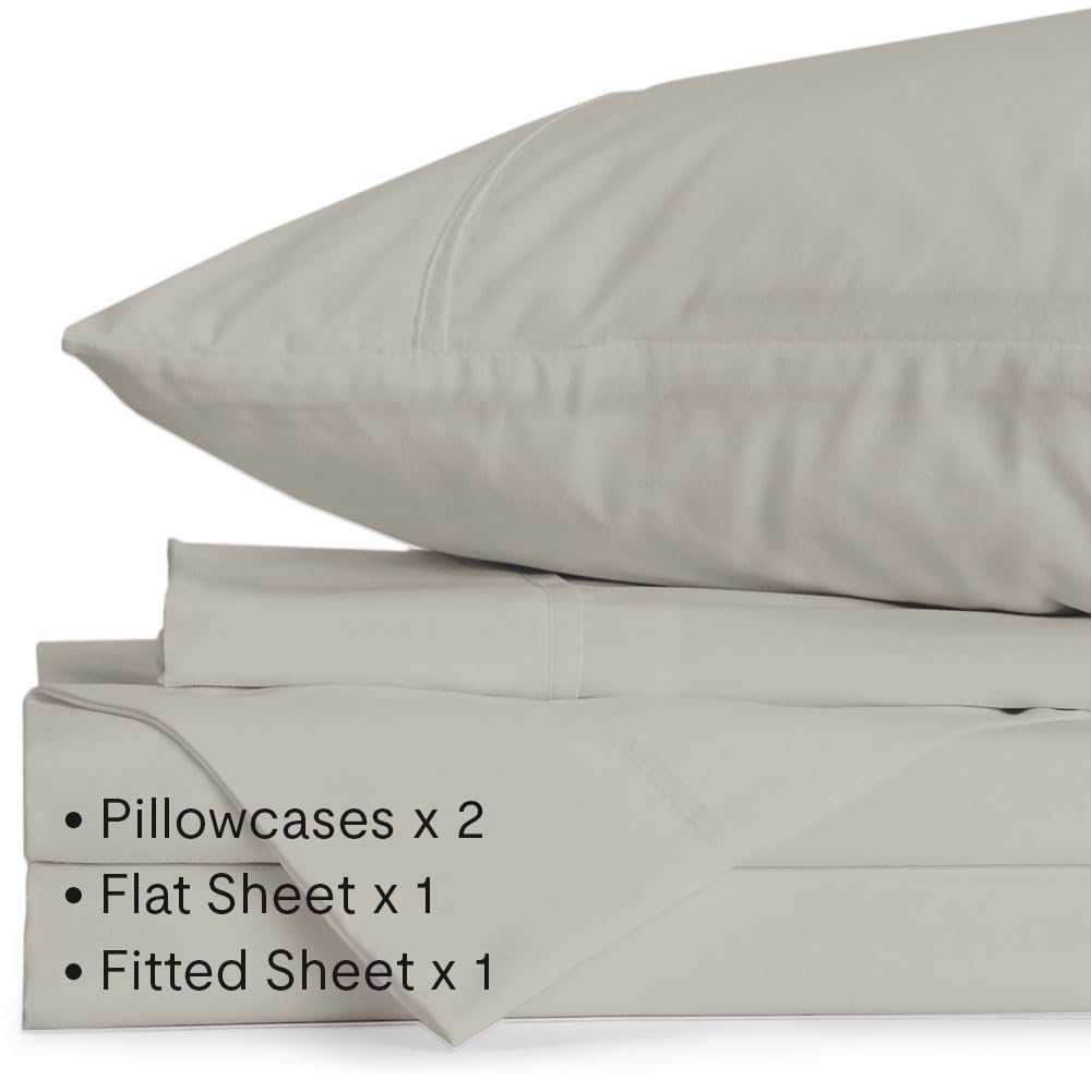 Jennifer Adams Eternal Sheet Set, 4-Piece Microfiber Sheets & Pillowcases - Ultra-Soft, Breathable and Wrinkle-Resistant (Linen, King)
