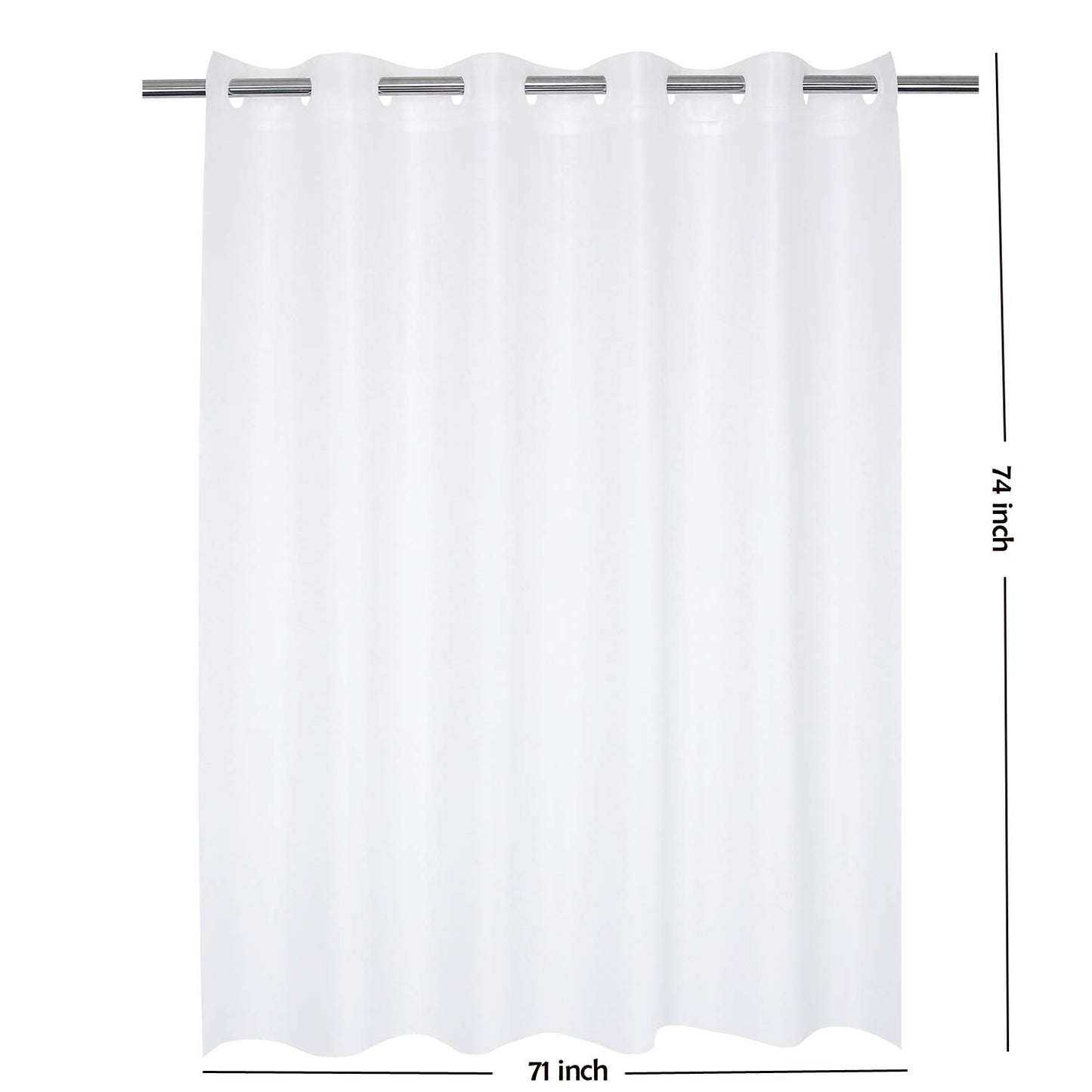 River Dream Hotel Grade No Hooks Needed Waterproof Shower Curtain or Liner,Frost (PEVA, 71" x 74")