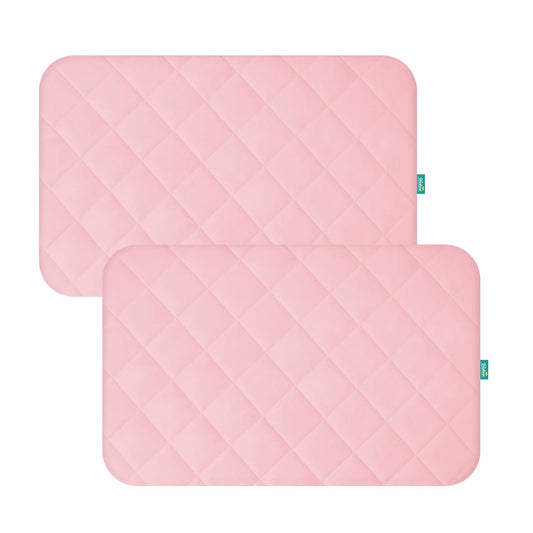 Mini Crib Mattress Protector Sheets Fitted Waterproof Mini Crib Mattress Protector Pad Cover Pink 2 Pack Quilted 38" x 24"