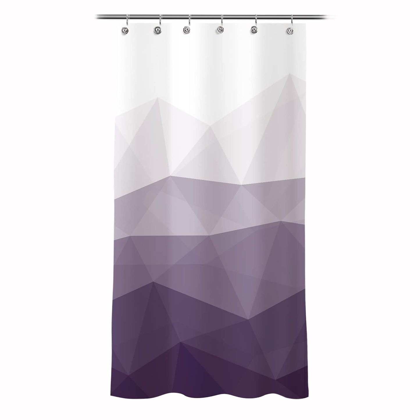 Sunlit Designer 36 x 72 Inches Small Stall Shower Curtain, Ombre Purple RV Half Size Narrow Fabric Shower Curtains for Bathroom Decor, Contemporary Geometric Bathroom Curtains, Purple