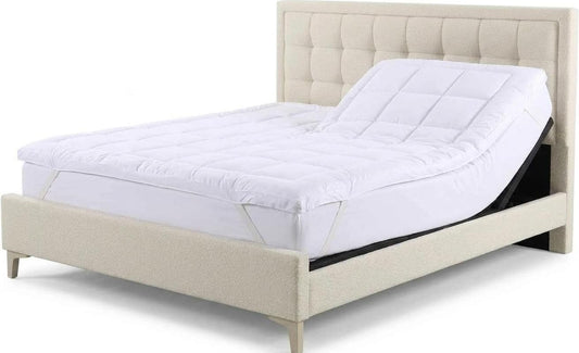 Royal Tradition 2 Inch Plush 100 Percent Microfiber Top Split King Down Alternative Mattress Pad/Topper White