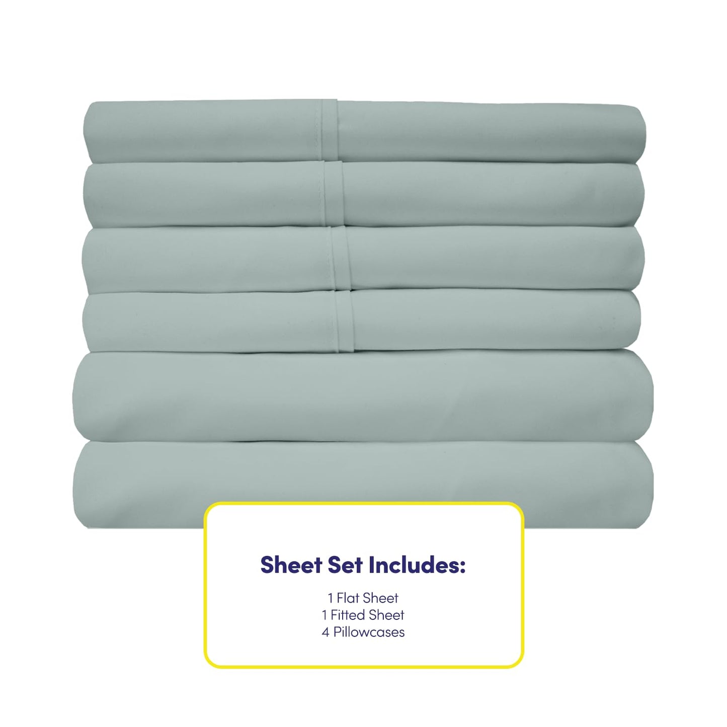 Sweet Home Collection 6 Piece Bed Sheet Set, Queen, Slate