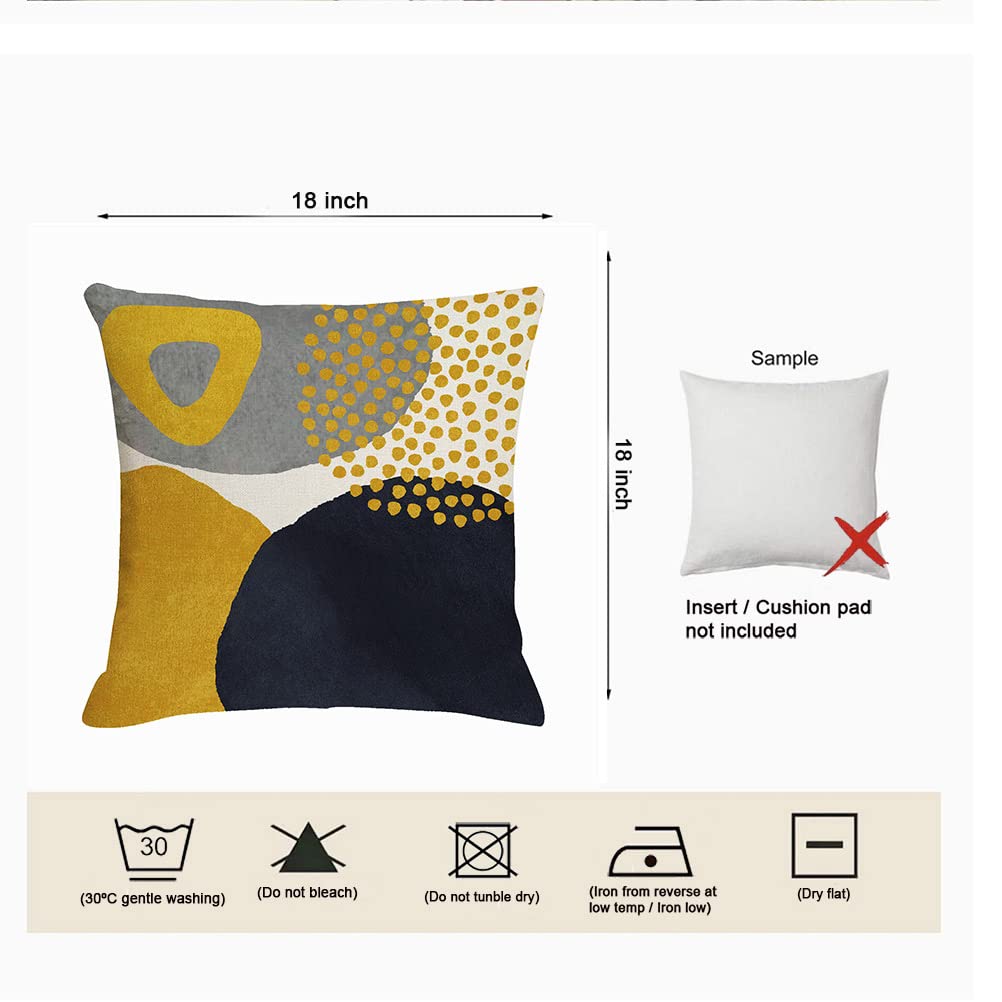 Jartinle Mustard Yellow Mid Century Modern Throw Pillow Covers Abstract Art Geometric Minimalist Pillow Covers Aesthetic for Couch Home Decor Set of 4