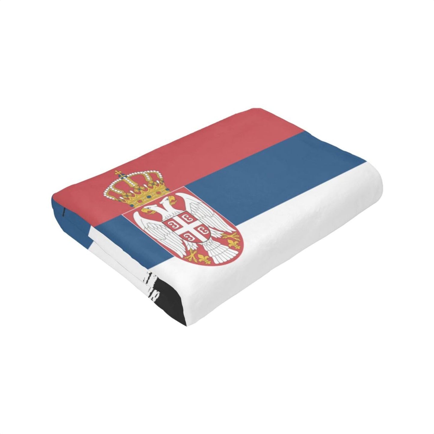 Serb Flag Throw Logo Blanket Vertical Super Soft Flannel Caroset Lightweight Warm No Pilling Woollen Blankets Sofa Bed Dorm Bedroom Home 60"X50"