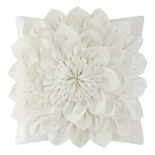 OiseauVoler Decorative Throw Pillow Covers Cream White Floral 18 x 18 Inch