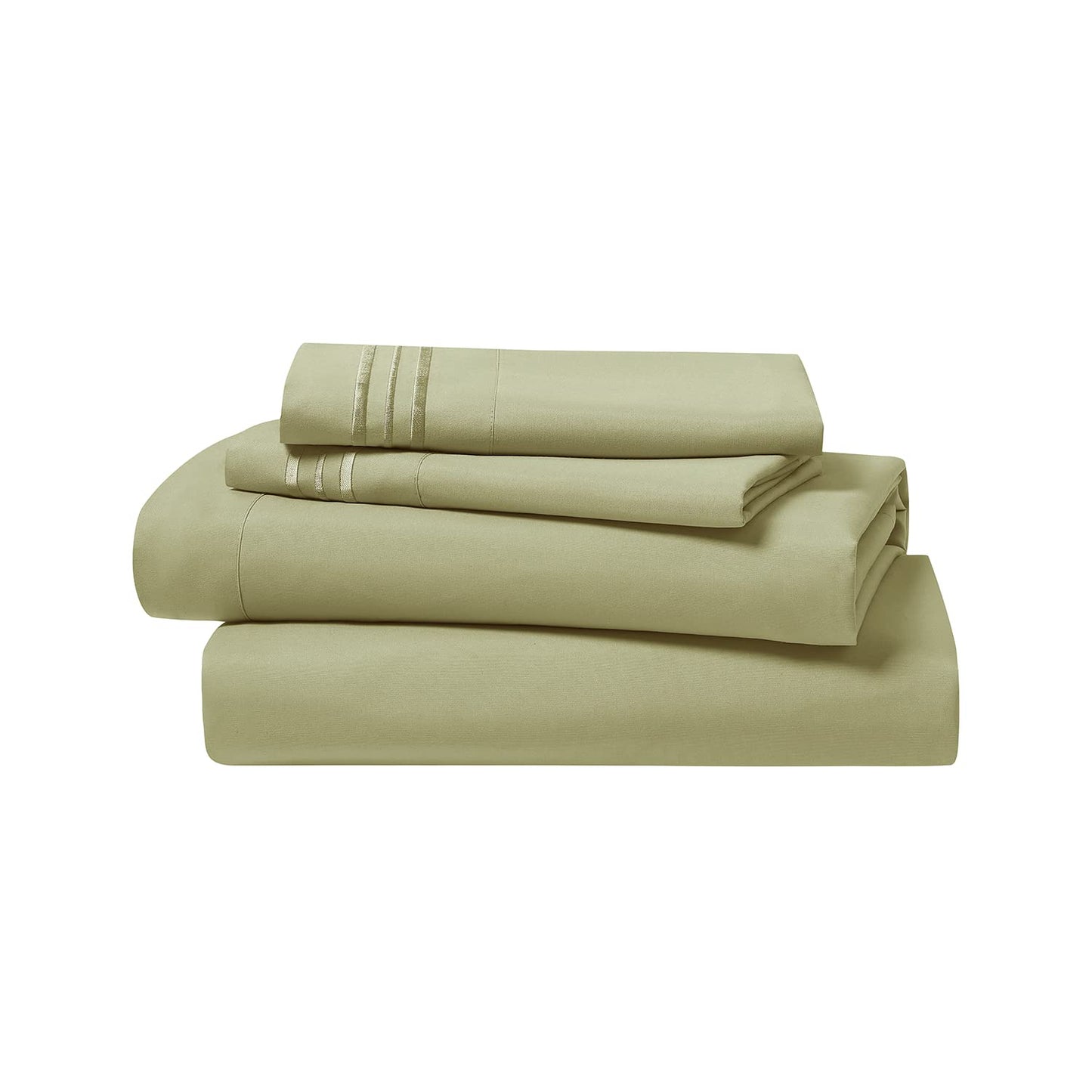 Clara Clark Bed Sheets, Premier 1800 Series 4 Piece Bed Sheet Set, Deep Pocket, Wrinkle, Fade, Stain Resistant, Luxury Soft Bedding Sheets & Pillowcases, Queen, Sage Green