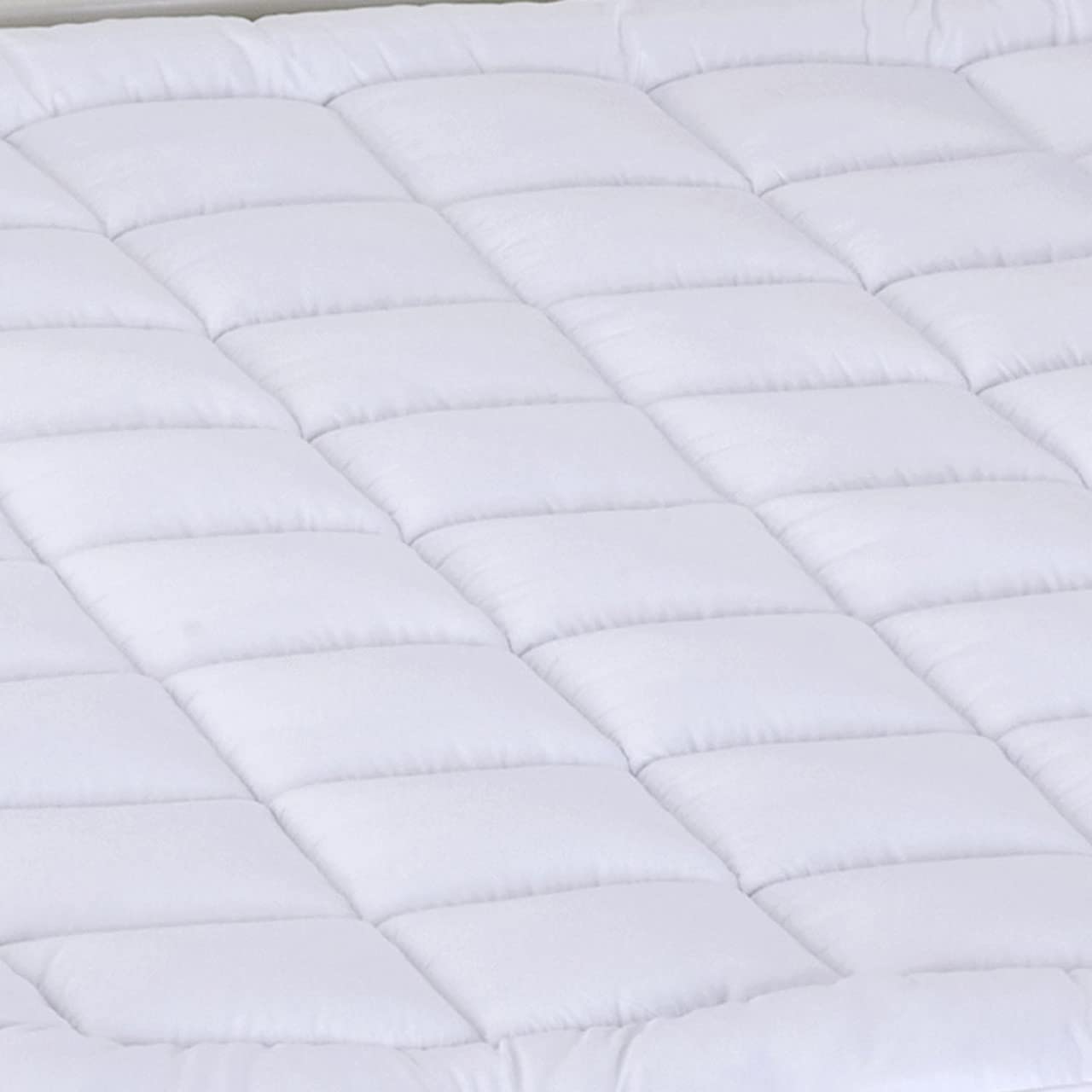 Royal Hotel Bedding Mattress Topper, Top-Split-King, 2 Inches Hypoallergenic Overfilled Down Alternative Anchor Bands Mattress Topper