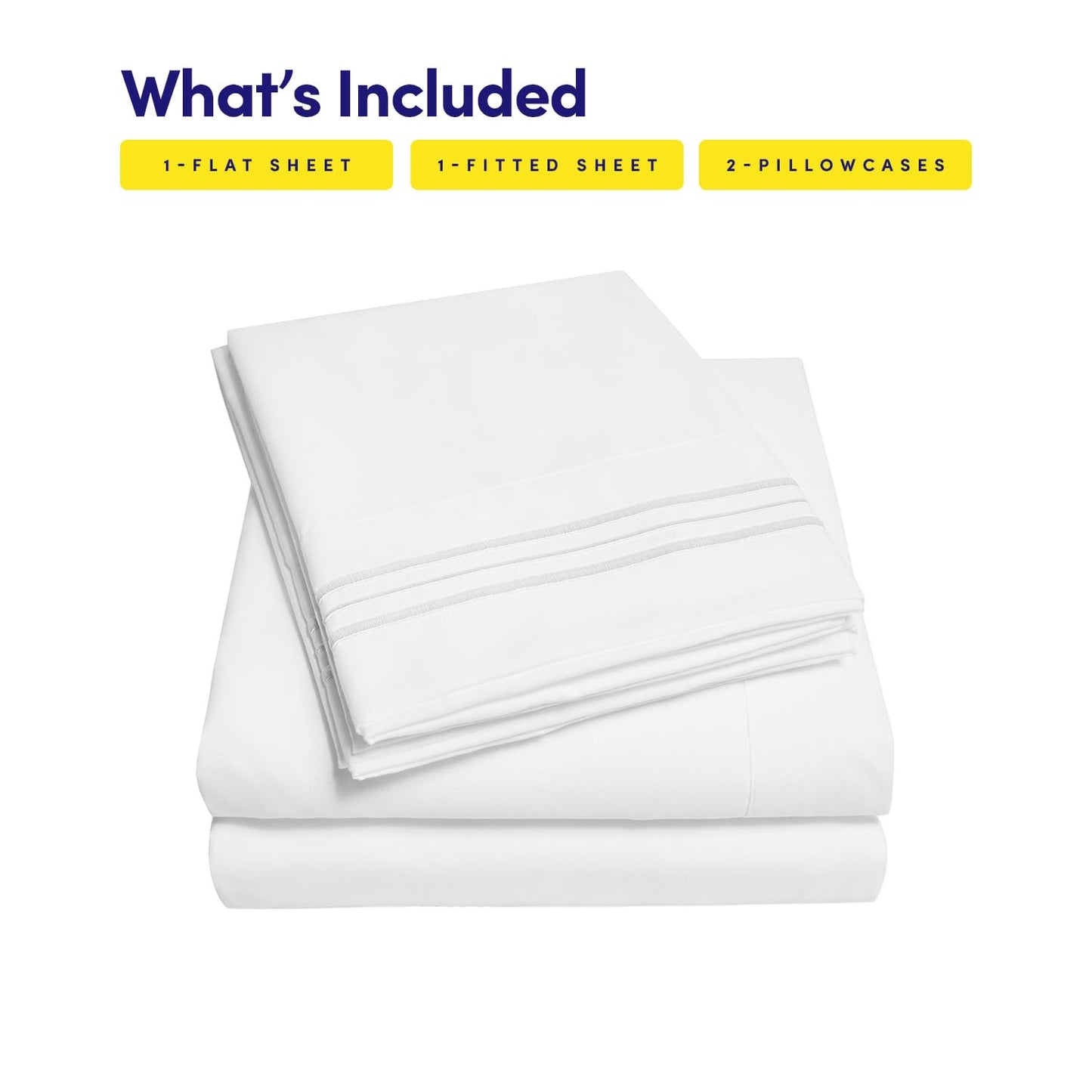 1500 Supreme Collection Queen Sheet Sets White - Luxury Hotel Bed Sheets and Pillowcase Set for Queen Mattress - Extra Soft, Elastic Corner Straps, Deep Pocket Sheets, Queen White