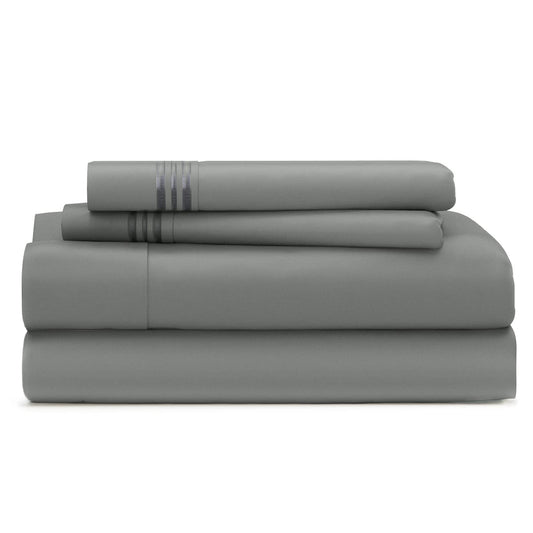 Cosy House Collection Everyday 1500 Series Bed Sheet Set - Ultra Soft & Cool Hotel Luxury Bedding - Deep Pocket - Wrinkle, Stain and Fade Resistant - 4 Piece Set (Queen, Charcoal