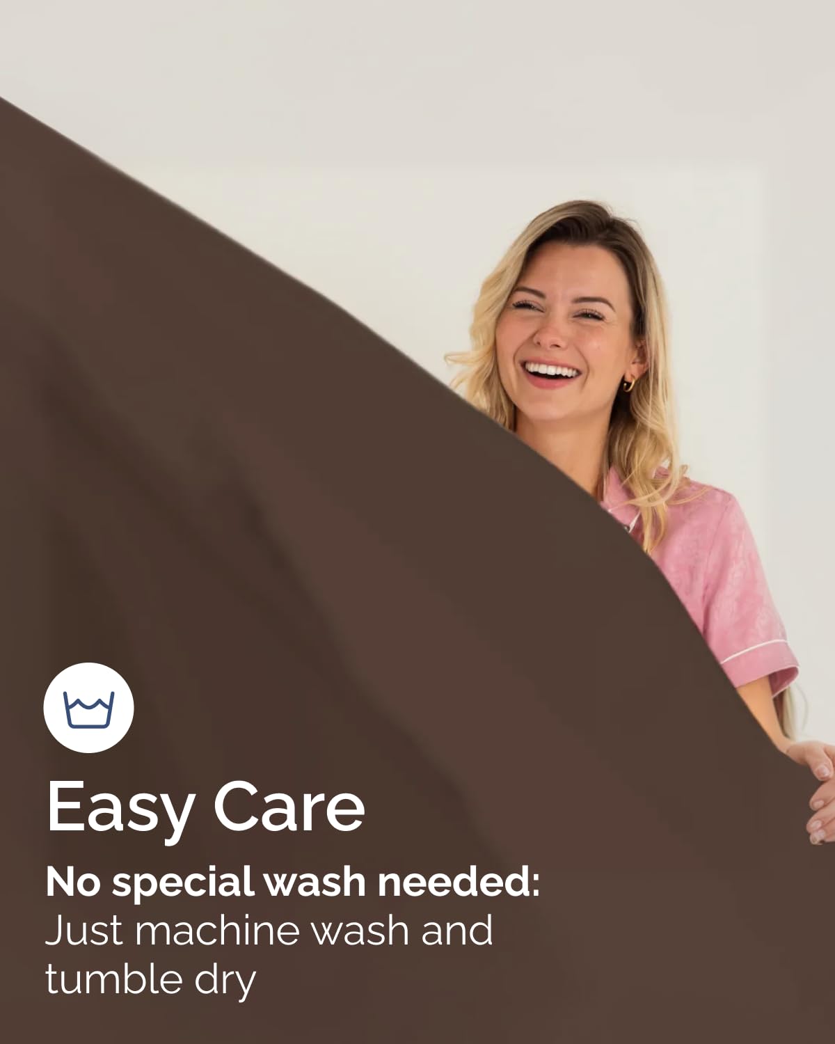 Full Size Fitted Bed Sheet - Pack of 2 Single Fitted Bottom Sheet Only - Fits Mattress Up to 16" Deep Pockets - Extra Soft, Breathable & Cooling - Hotel Quality, Fade, Shrink & Wrinkle Free - Brown