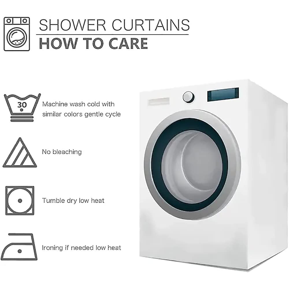 LYFANS Shower Curtains, with Forest and River Themed Bright Colors, Brings A Unique Artistic Atmosphere to The Bathroom. The 72x79 Inch Fabric Shower Curtain Comes with 12 Hooks.