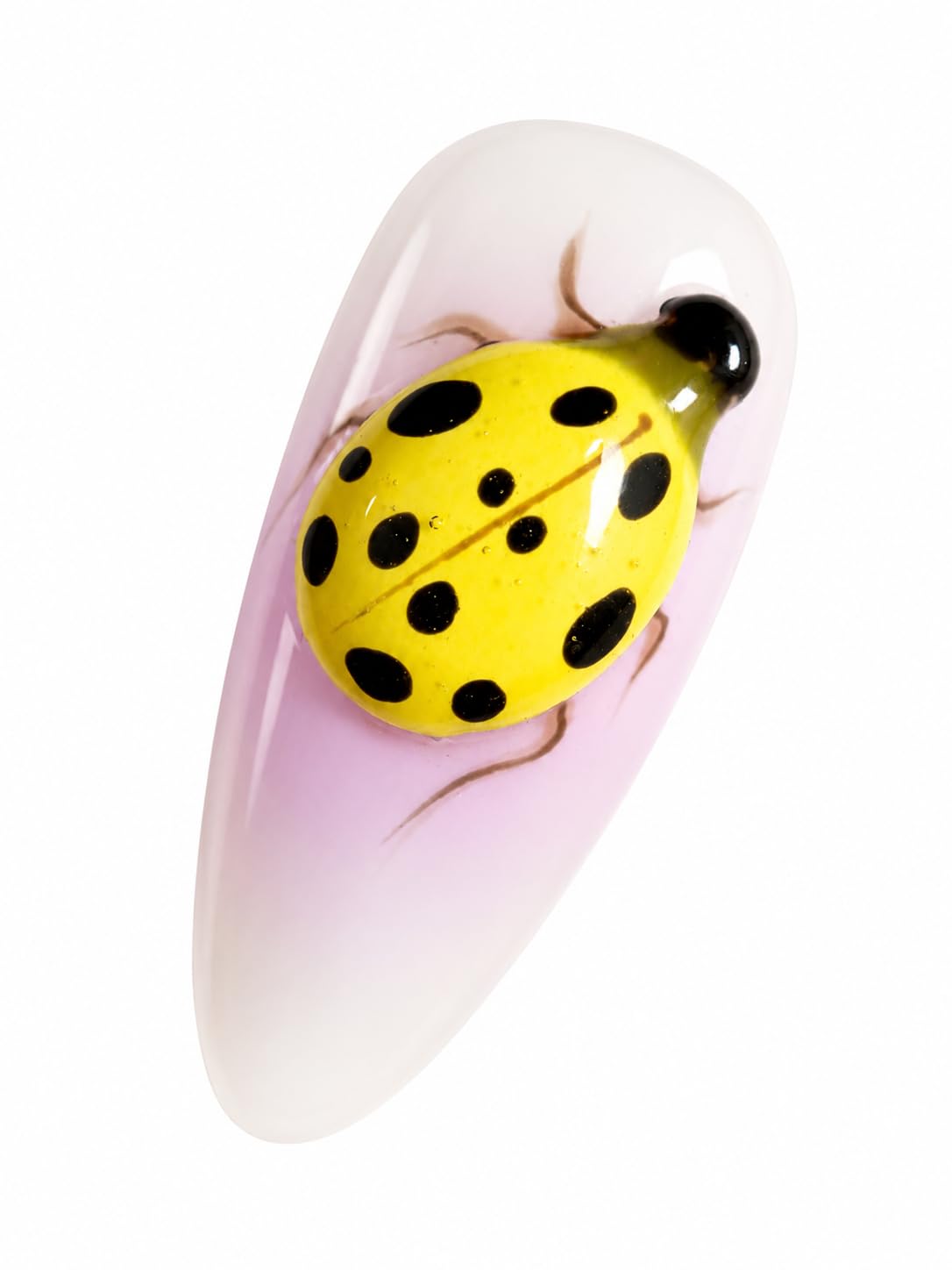 Handcrafted Press On Nails 3D Stereo Fruit and Insect Theme Fun Cherry Strawberry Kiwi Shape 100% Handmade Realistic Artistic Hand Nail Gifts For Women (3D Fruit Insect, Medium M)