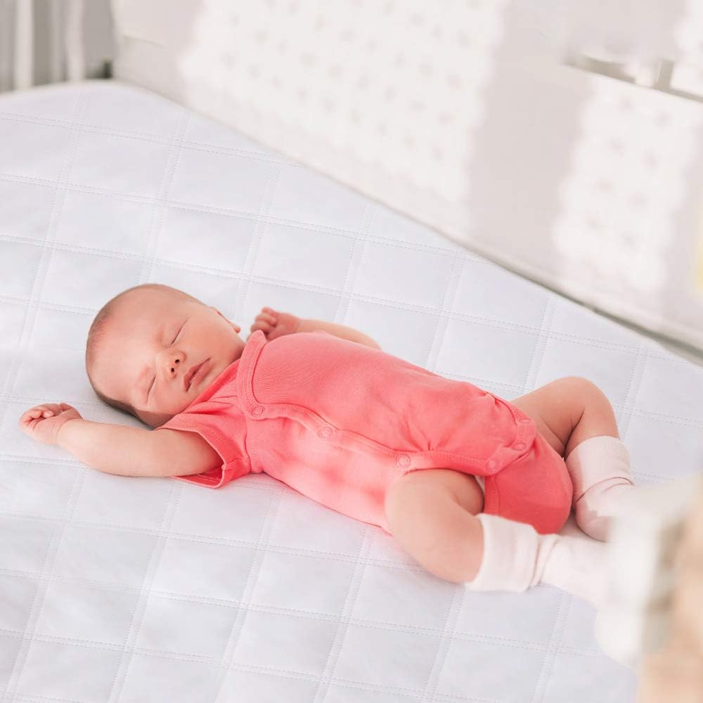 Yoofoss Waterproof Bassinet Mattress Pad Cover 2 Pack Fit for Rectangle Bassinet Mattress, Baby Bassinet Mattress Protector for Boys and Girls 34X19in
