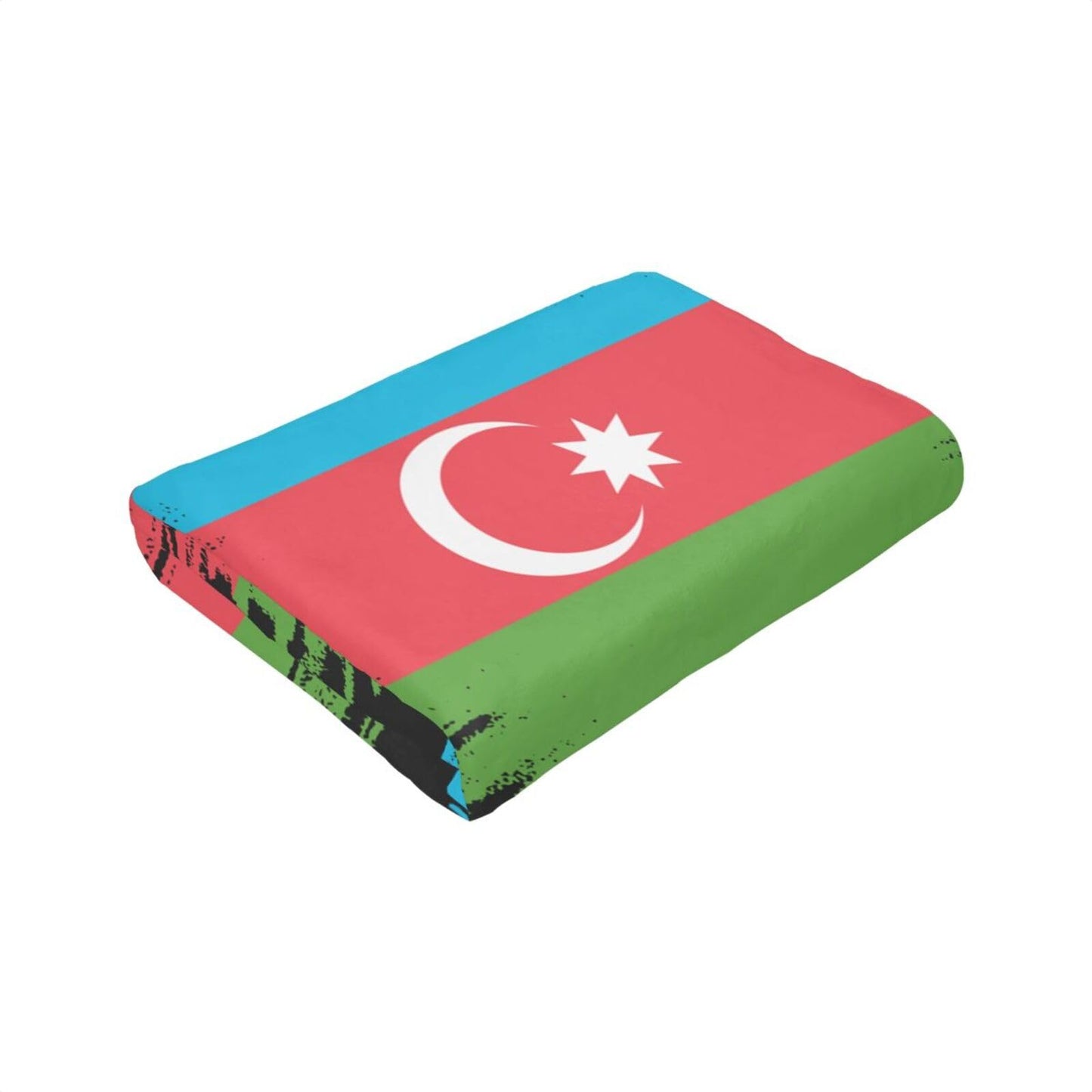 Azerbaijani Flag Blanket Throw Blanket for Couch Sofa Plush Fleece Bed Blankets Lightweight Comfy Flannel Ultra-Soft Warm Blankets for Home Camping Travel Gift 80"X60"