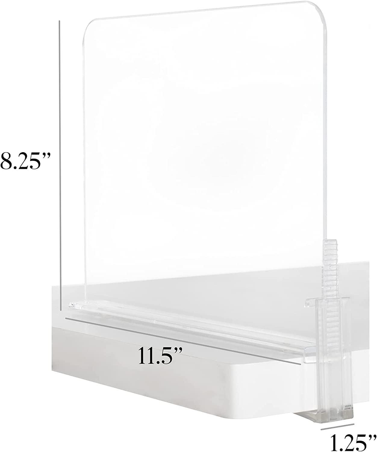 Richards Homewares Acrylic Shelf Dividers - Purse, Sweaters Organizer for Closet - Clear Separators Closet Shelf Organizer - 4 Pack Adjustable up to 2.5” Thick