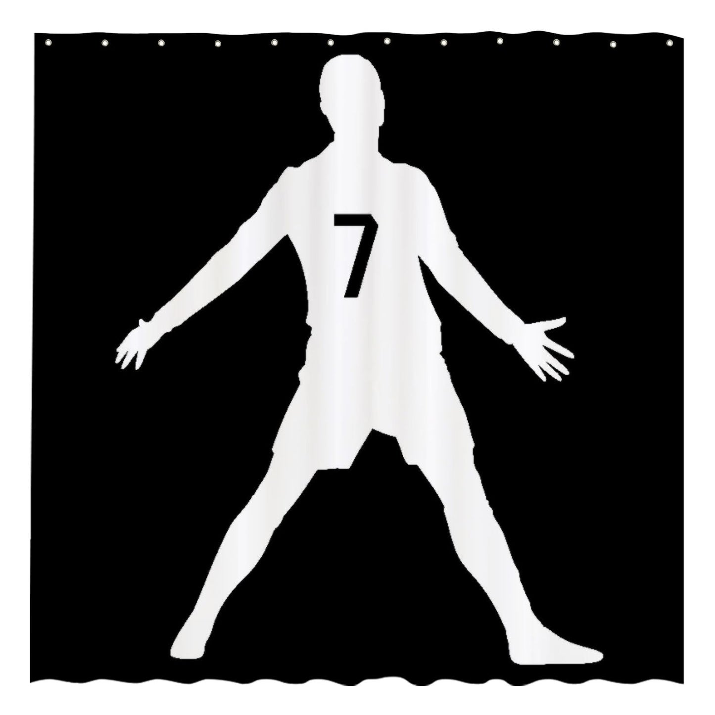 Funnytree Football Legend Shower Curtain, Portuguese Superstar Bathroom Decor, Waterproof Fabric Durable Easy Care Washable, 72"X72"(Hooks Not Included) SC00254-002