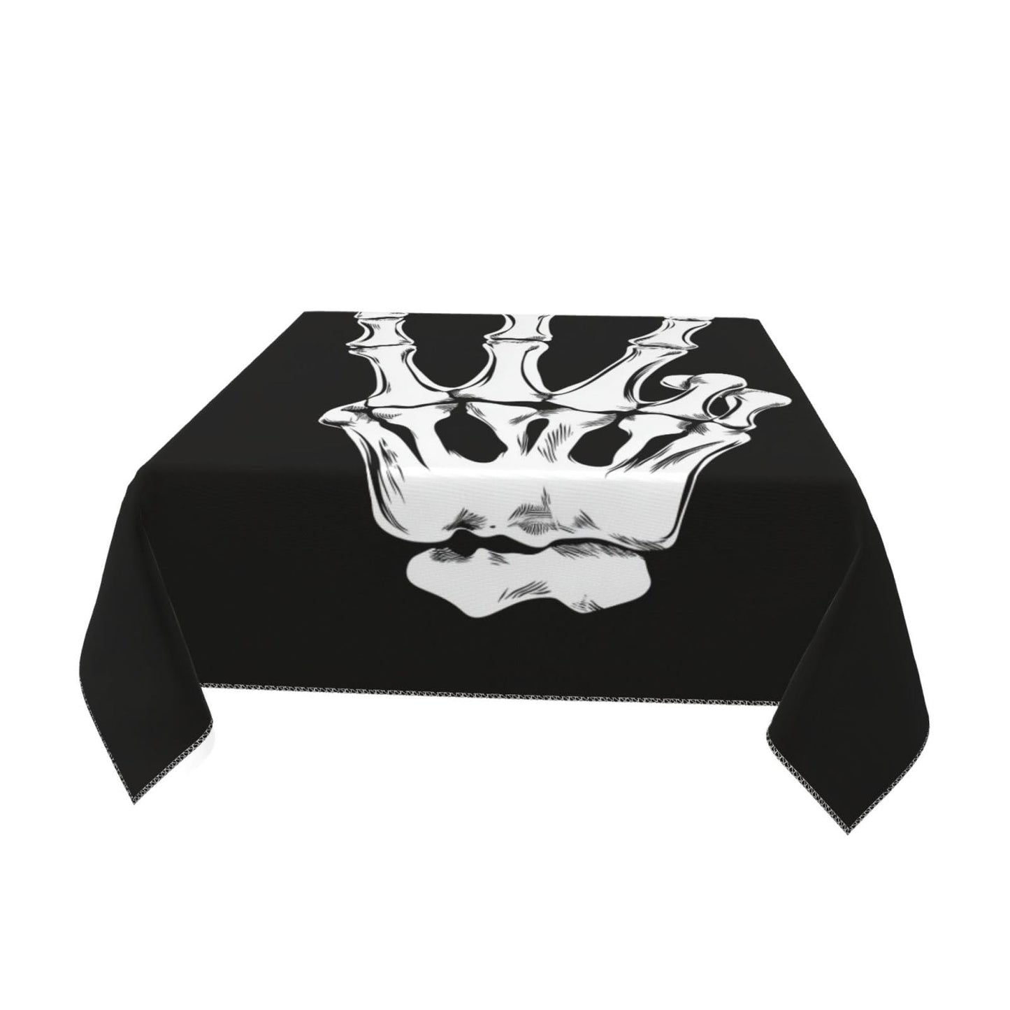 Entemne Square Table Cloth 55x55 Inch Gothic Human Hand Skeleton Tablecloth Washable Soft Wrinkle Free Dust Proof Card Table Cover for Tea Party Picnic Kitchen Dining Decor