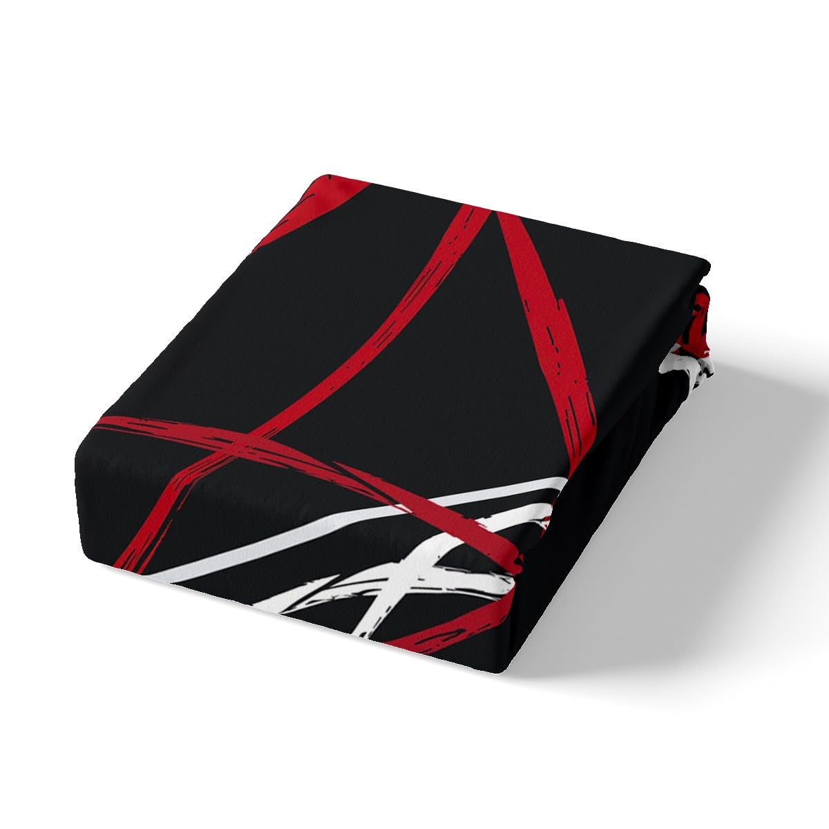 Kids Abstract Spiral Stripes Bed Sheet Set King Size,Modern Red Black White Bedding Set for Children Adult Bedroom Xmas Present,Geometric Circle Bedding (1 Fitted,1 Flat,2 Pillowcases), Microfiber