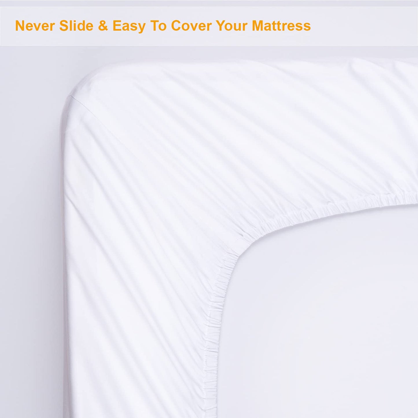 MILDLY Queen Size Extra Deep Fitted Sheets Only 100% Long Staple Cotton Breathable Bottom Sheet Fits Up to 16" Deep Mattress