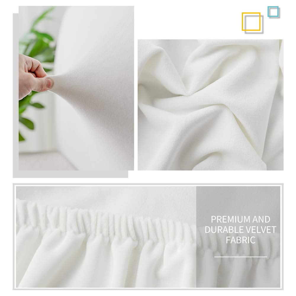DUJUIKE Bed Headboard Cover Slipcover, Stretch Headboard Covers, Dustproof Protector Cover for Linen Fabric Tufted Upholstered Headboard (White, Cal King Headboard Length (71"-80"))