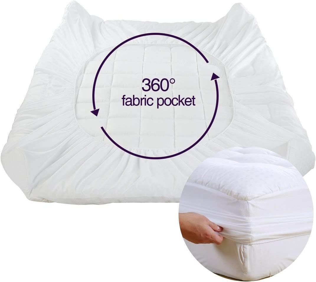 EASELAND Twin XL Mattress Pad Pillow Top Quilted Fitted Mattress Cover/Protector Extra Long Cotton Top 8-21" Deep Pocket Cooling Mattress Topper (39x80 Inches, White)