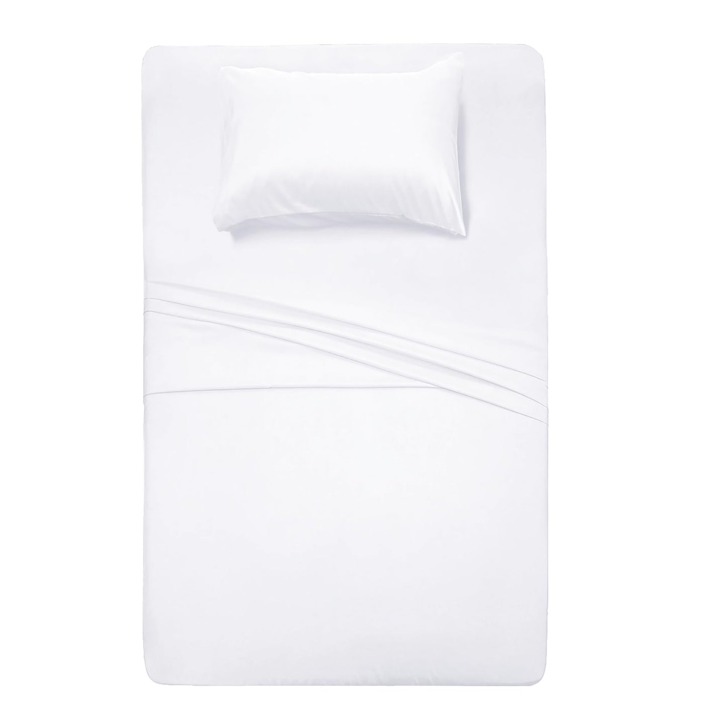 Best Season Twin Size Bed Sheet Set - 3 Piece (White),Super Soft Microfiber 1800 Thread Count Luxury Egyptian Sheets with 16-Inch Deep Pocket Wrinkle and Hypoallergenic