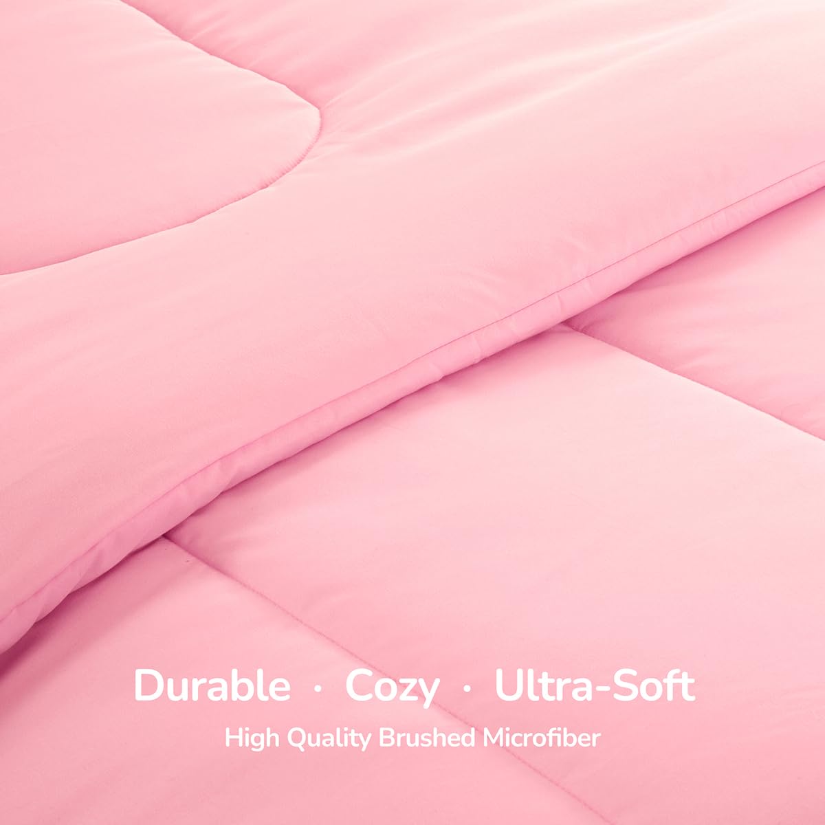 SLEEP ZONE Kids Twin Bedding Comforter Set - Super Cute & Soft Kids Bedding Bed in a Bag 5 Pieces Set with Comforter, Sheet, Pillowcase & Sham (Ballet Pink Color)