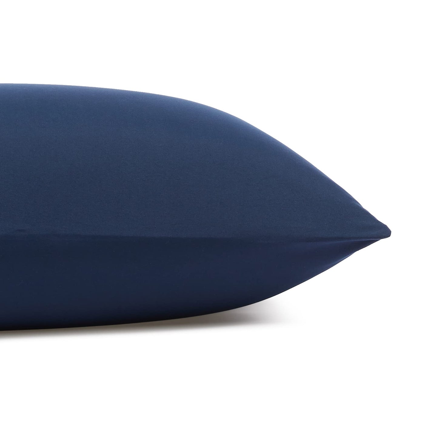 Amazon Basics Lightweight Super Soft Wrinkle-Free Breathable Brushed Microfiber 3-Piece Fitted Sheet Set with 14-Inch Deep Pockets, Twin XL, Navy Blue, Solid