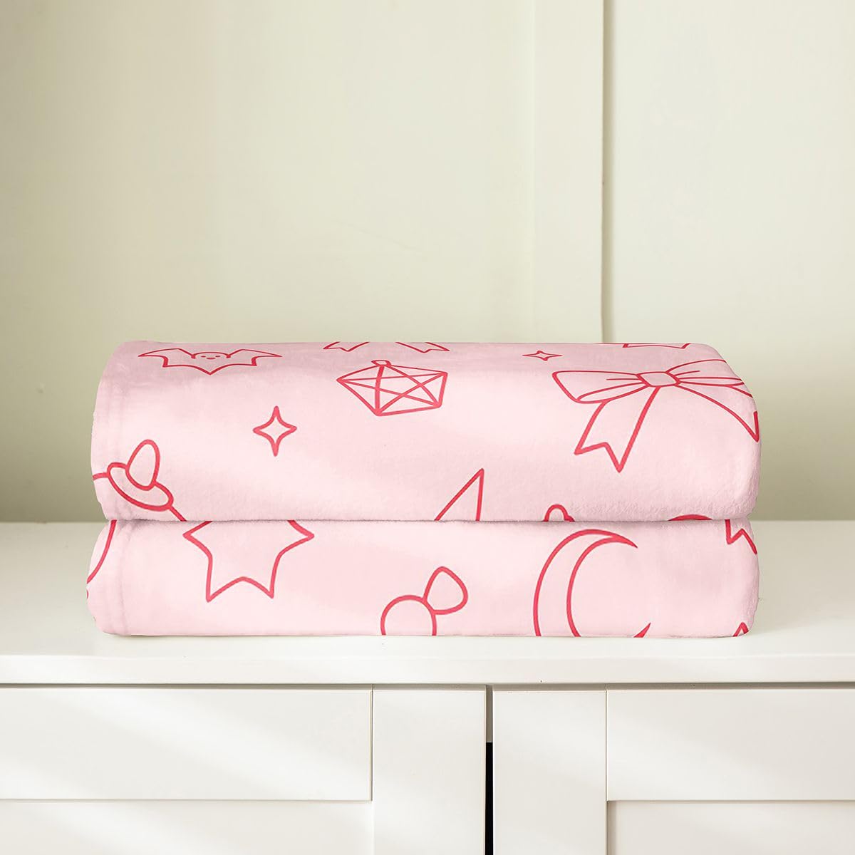 Feelyou Ghost Flannel Fleece Throw Blanket Halloween Themed 40"x50" Trick or Treat Fleece Throw Blanket for Kids Women Men Spooky Pumpkin for Bed Couch Chair Living Room Pink Bedroom Decor