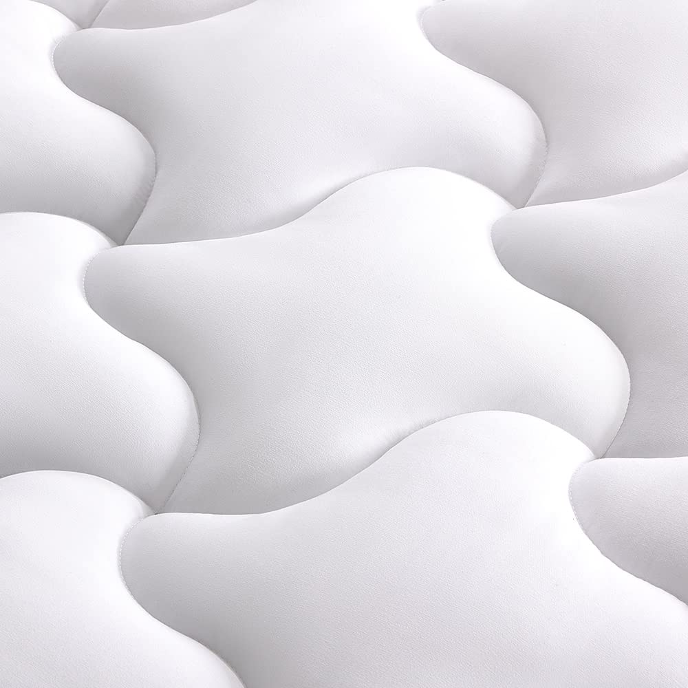 SLEEP ZONE Cooling Mattress Topper, King, White, Machine Washable, Deep Pocket, 120gsm Microfiber, Nanotex Cooling Fabric, 8-21 inch