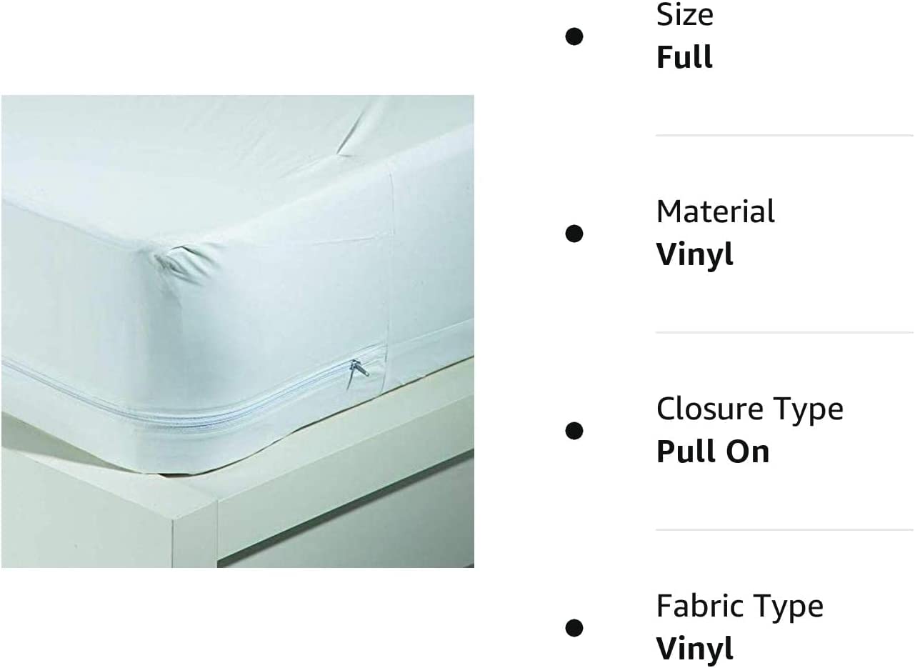 Home Expressions 4Gauge Vinyl Plastic Mattress Protector Fitted Sheet Style Waterproof Mattress Cover Breathable and Spill Protection Fits a Mattress Up to 11.5" Deep (Queen 80" x 60" x 11.5 Deep)