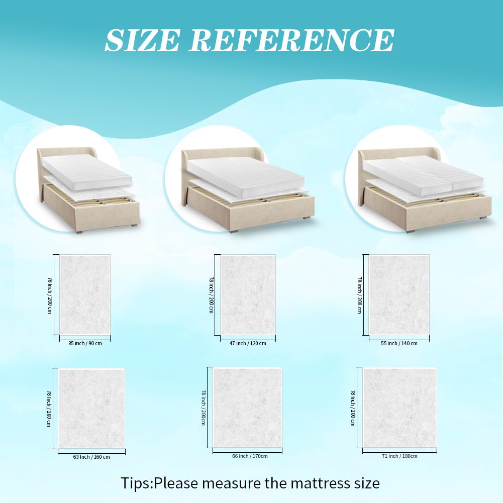 DUJUIKE Mattress Slide Stopper and Gripper, Non Slip Mat for Bed Mattress, Non Slip Rug Pad Underlay Protector Keep Bed and Topper Pad from Sliding for Sofa, Mattresses (Grey, 78 x 47 inch)