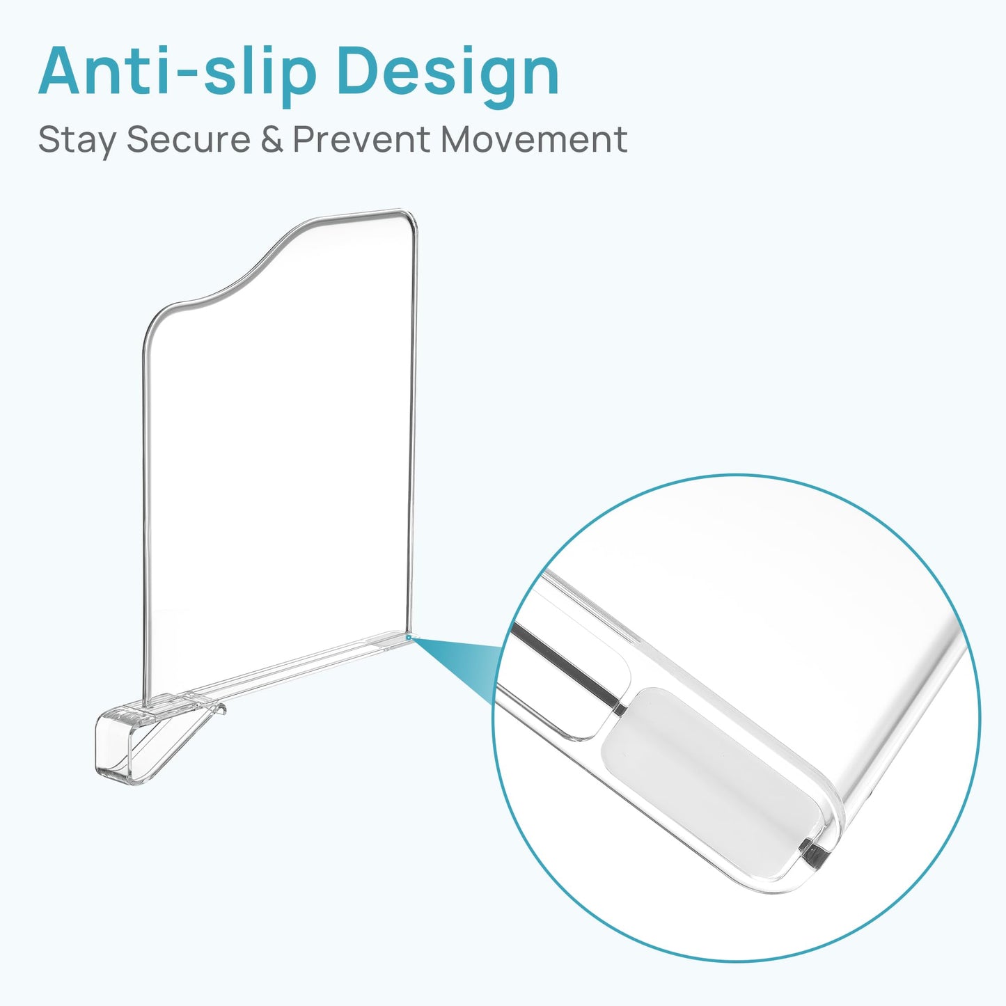 Vtopmart 4 Pack 12in Height Shelf Dividers for Closet Organization, Clear Plastic Closet Shelf Dividers of Upgrade 12in for Maximizing Vertical Space Storage, Organizing Sweater, Jeans, Shirts, Bags