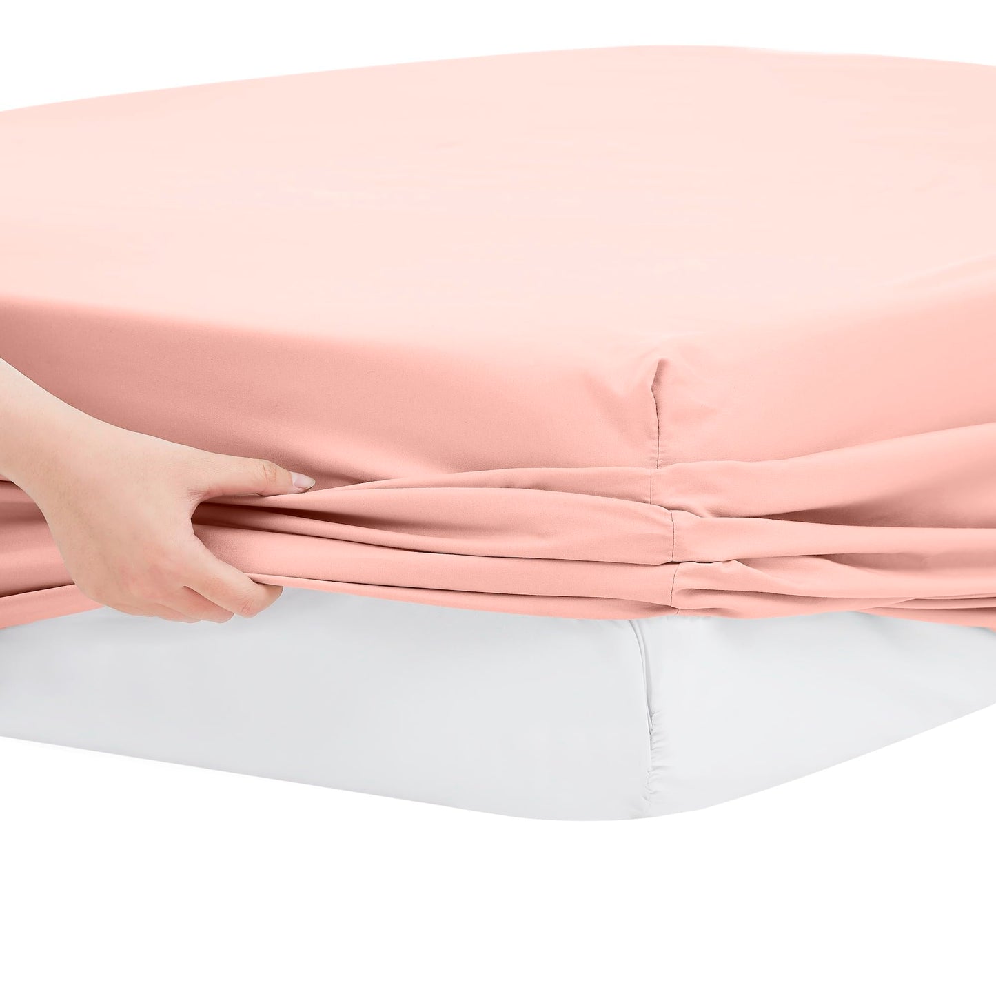 Modern Threads 6-Piece Bed Sheet Set - Deep Pocket, Soft Brushed Microfiber Sheets, Cool & Breathable for Mattress Up to 21 Inches, Includes 4 Pillowcases, Flat & Fitted Sheets, Cloud Pink Queen