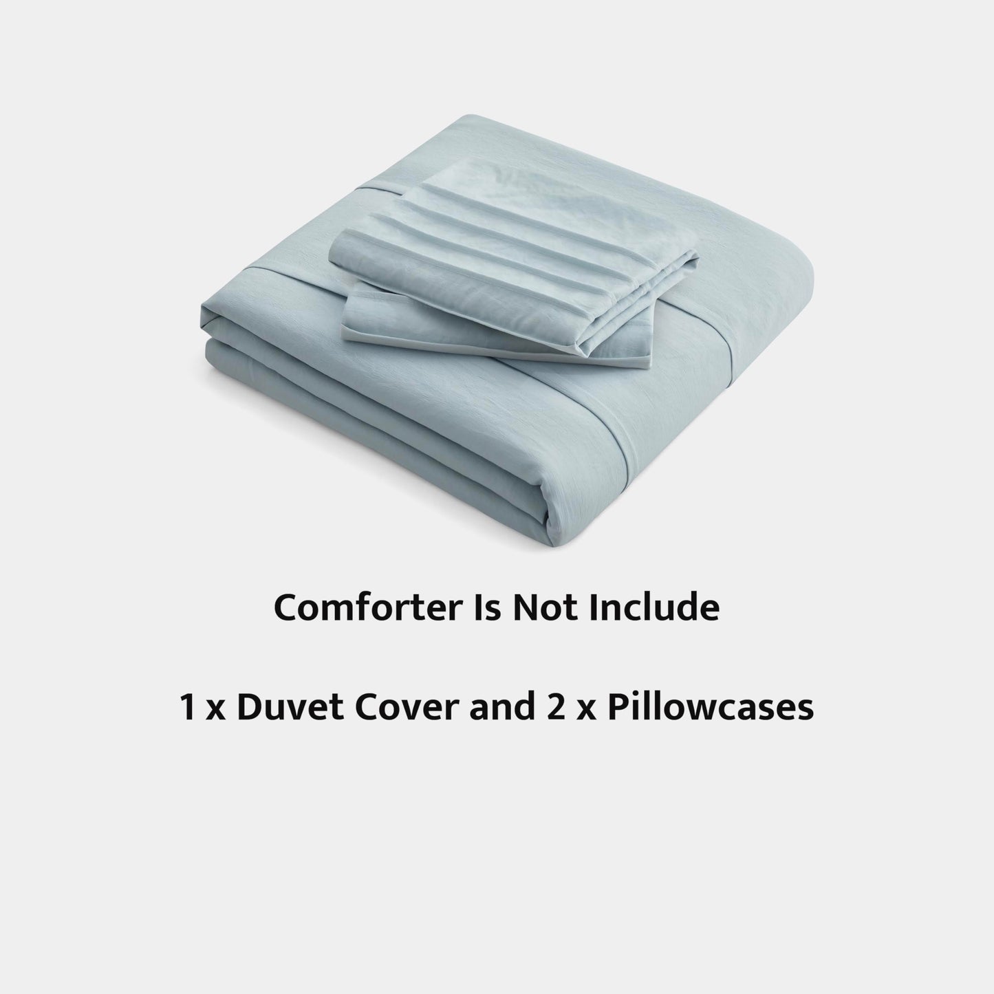 Oli Anderson Cornflower Blue Duvet Cover Queen Size - Pleated Queen Duvet Cover, 3PCS Soft and Breathable Textured Bedding Set with Zipper Closure(Cornflower Blue,90"x90")