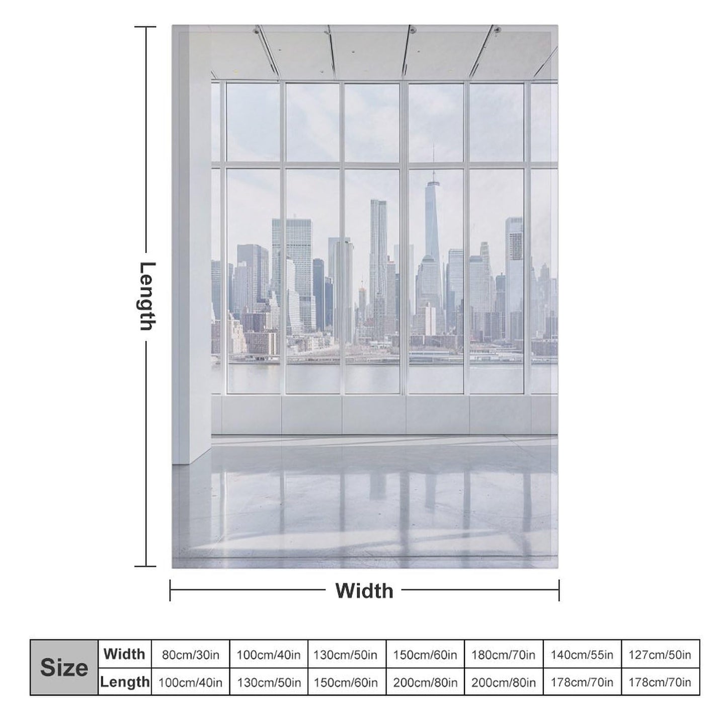 TOWINSFB Window View Cityscape Flannel Throw Blanket, Soft Lightweight Cozy Warm Funny Modern City Building Blanket for Couch Bed Travel- 30"x40"