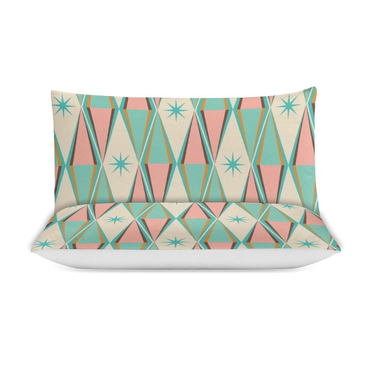 Mid Century Duvet Cover Retro Atomic Bedding Set, Rainbow Grid Comforter Cover Vintage Fifties 1950s Bed Set, Aesthetic Abstract Art Bedding 3 Piece (1 Duvet Cover 86"x70" + 2 Pillow Sham 20"x30")