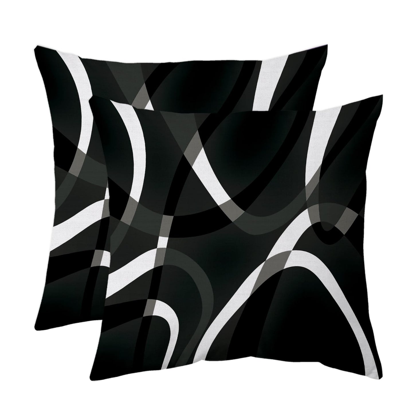 weesire Black and White Throw Pillow Covers Set of 2 Modern Stripe Cushion Covers for Living Room Sofa Accent Home Decor Abstract Art Decorative Pillowcases Outdoor Pillows Covers 18"x18"