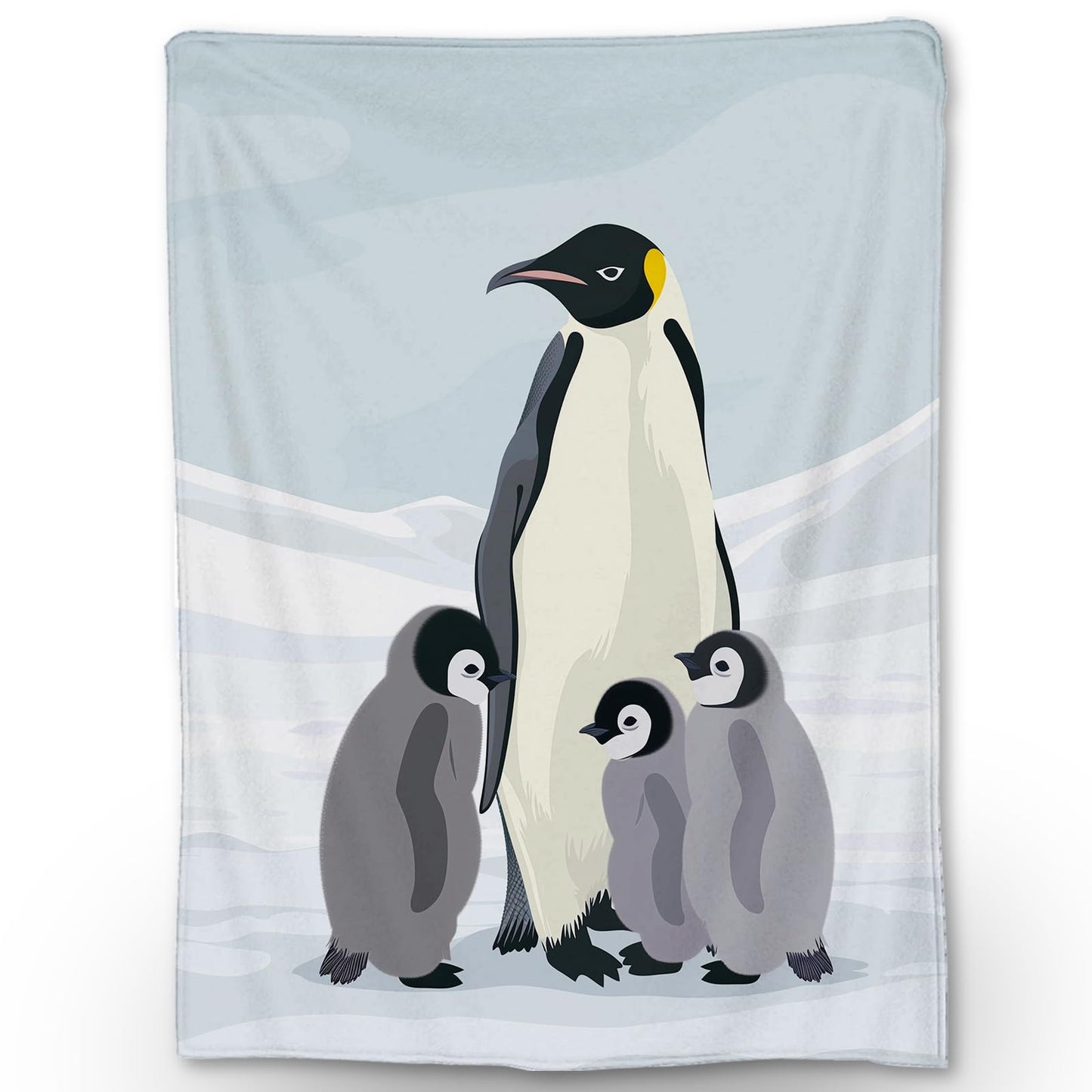 Ti Caldi Emperor Penguin Family Blanket - Soft Cozy Lightweight Flannel Throw Blanket for Couch, Bed, Travel - Fuzzy Home Decor for Indoor & Outdoor Use Wildlife Design 60"x50"