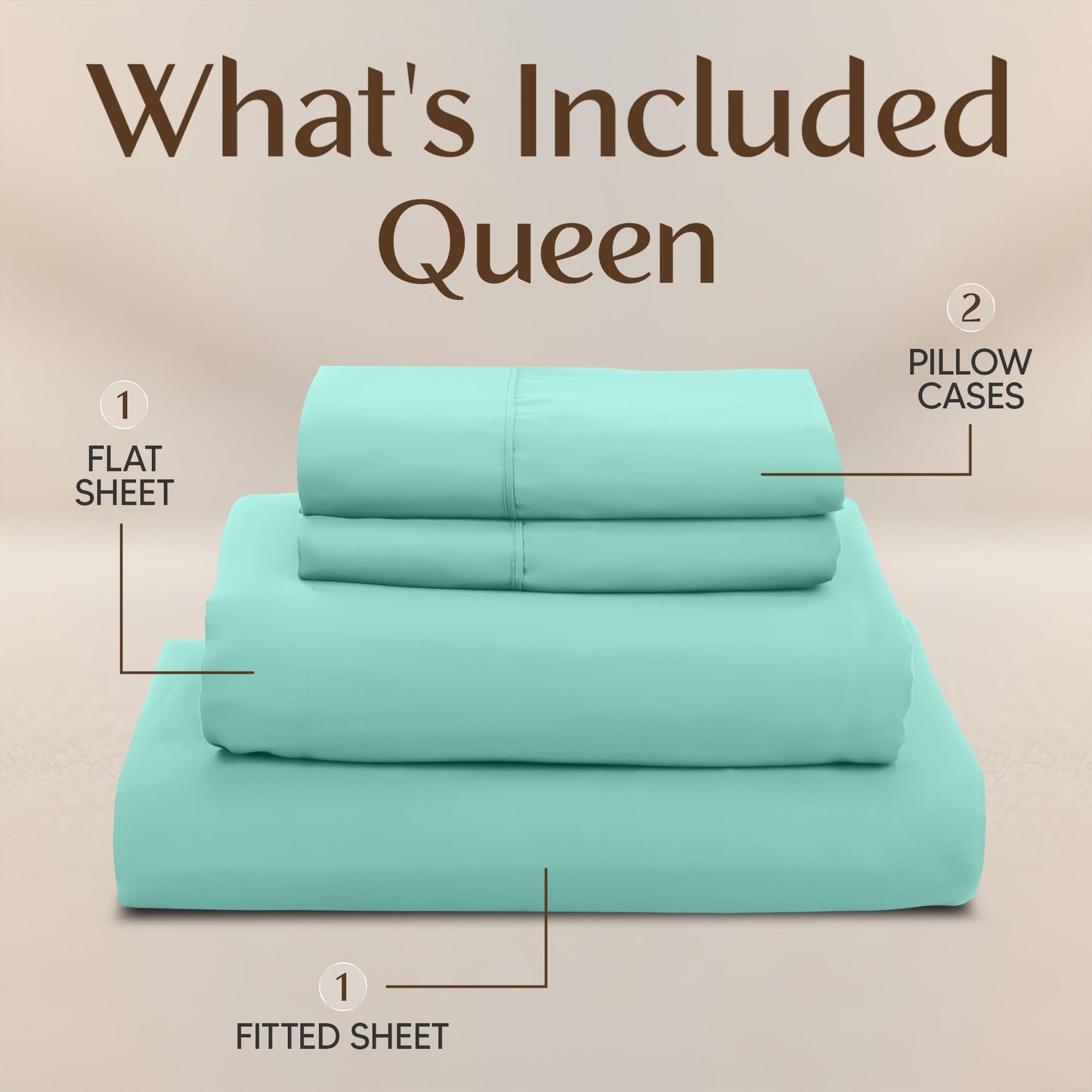 Utopia Bedding Queen Size Sheet Set – 4 Piece Bed Sheets, Soft and Breathable Microfiber, Includes 1 Fitted Sheet, 1 Flat Sheet and 2 Pillowcases – Oeko Tex (Spa Blue)